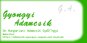 gyongyi adamcsik business card